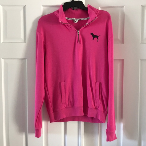 Victoria's Secret Tops - Victoria’s Secret PINK Quarter Zip Sweatshirt